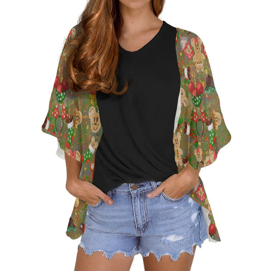 Christmas Cookies Women's cardigan chiffon shirt