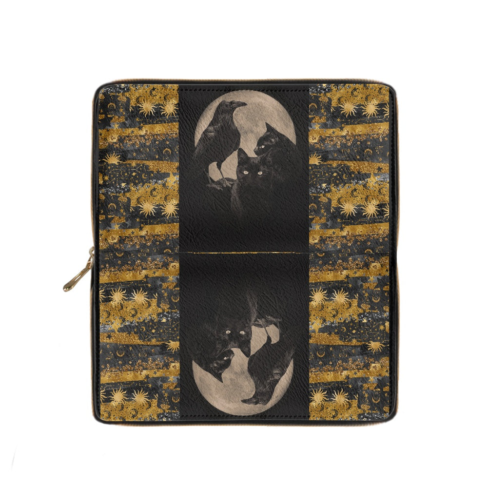 Cats and Raven PU wallet (nylon zipper)