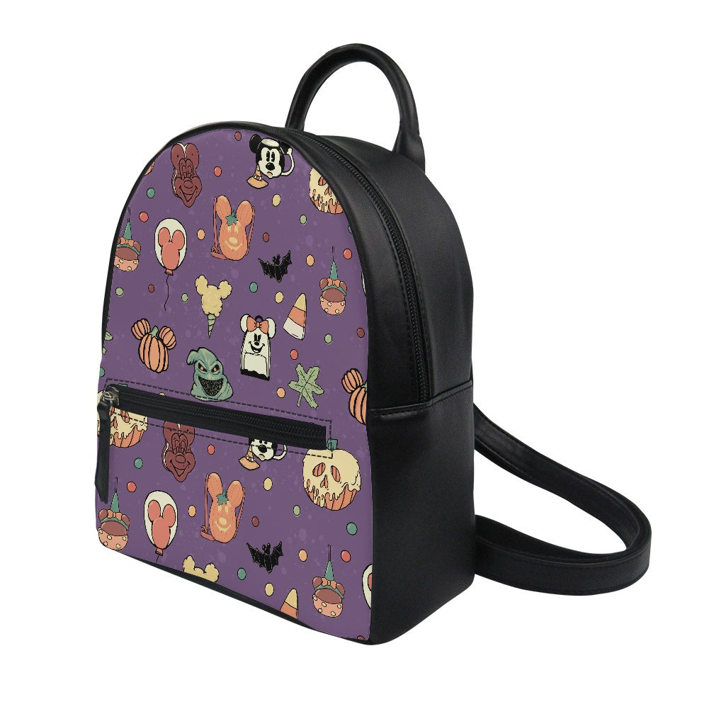 Boho Halloween Purple Small Backpack