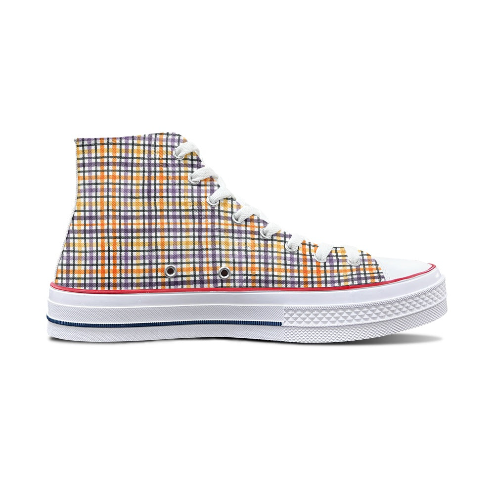 Plaid High Top Canvas Shoes