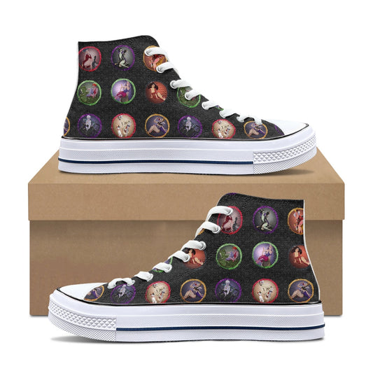 Villain Babes High Top Canvas Shoes