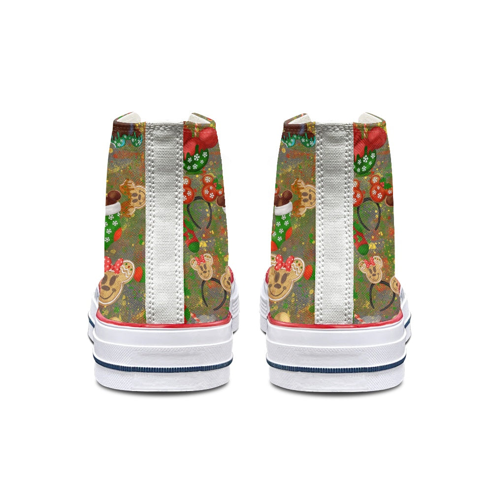 Christmas Cookies High Top Canvas Shoes