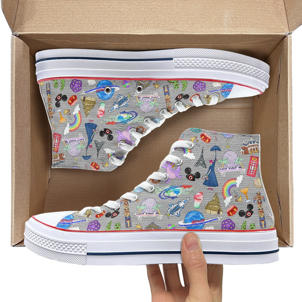 World Showcase High Top Canvas Shoes