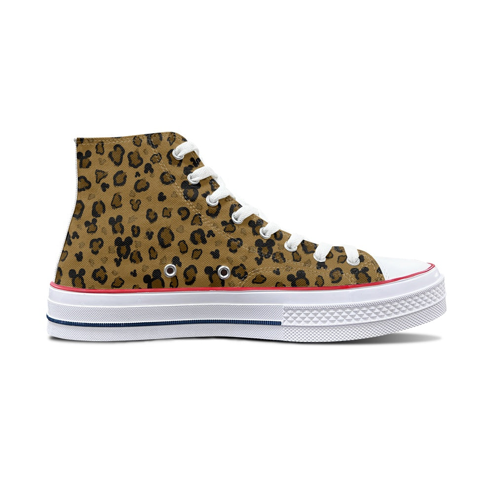 Cheetah Mouse High Top Canvas Shoes