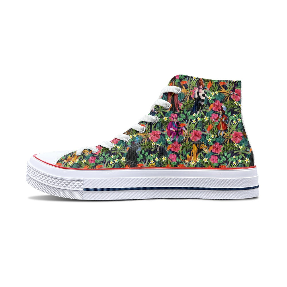 Tropical Male Villains High Top Canvas Shoes