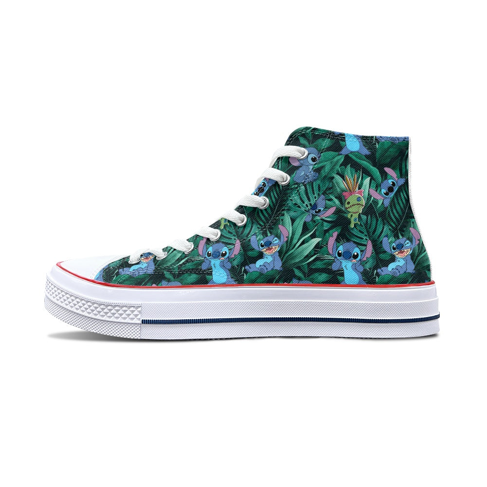 Tropical Alien High Top Canvas Shoes