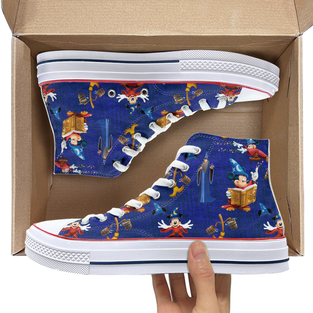 Mouse Sorcerer High Top Canvas Shoes