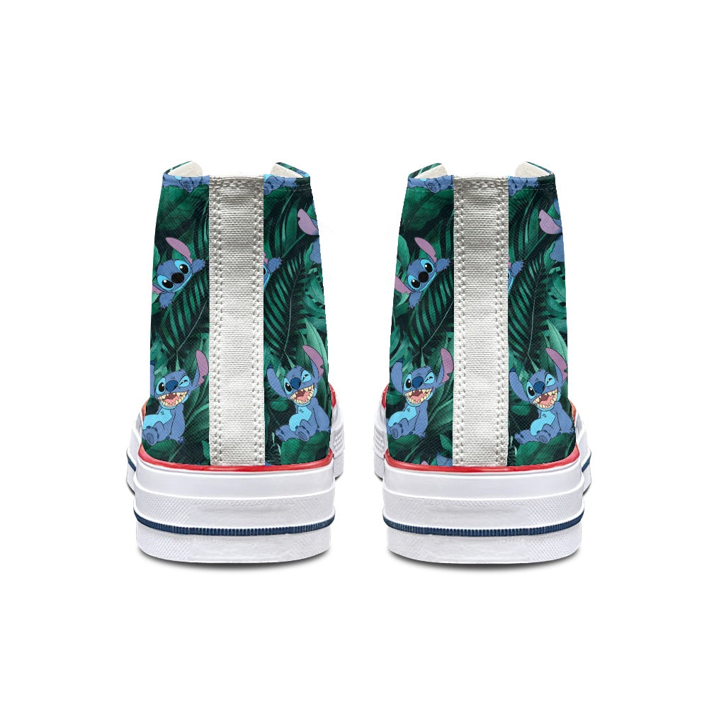 Tropical Alien High Top Canvas Shoes