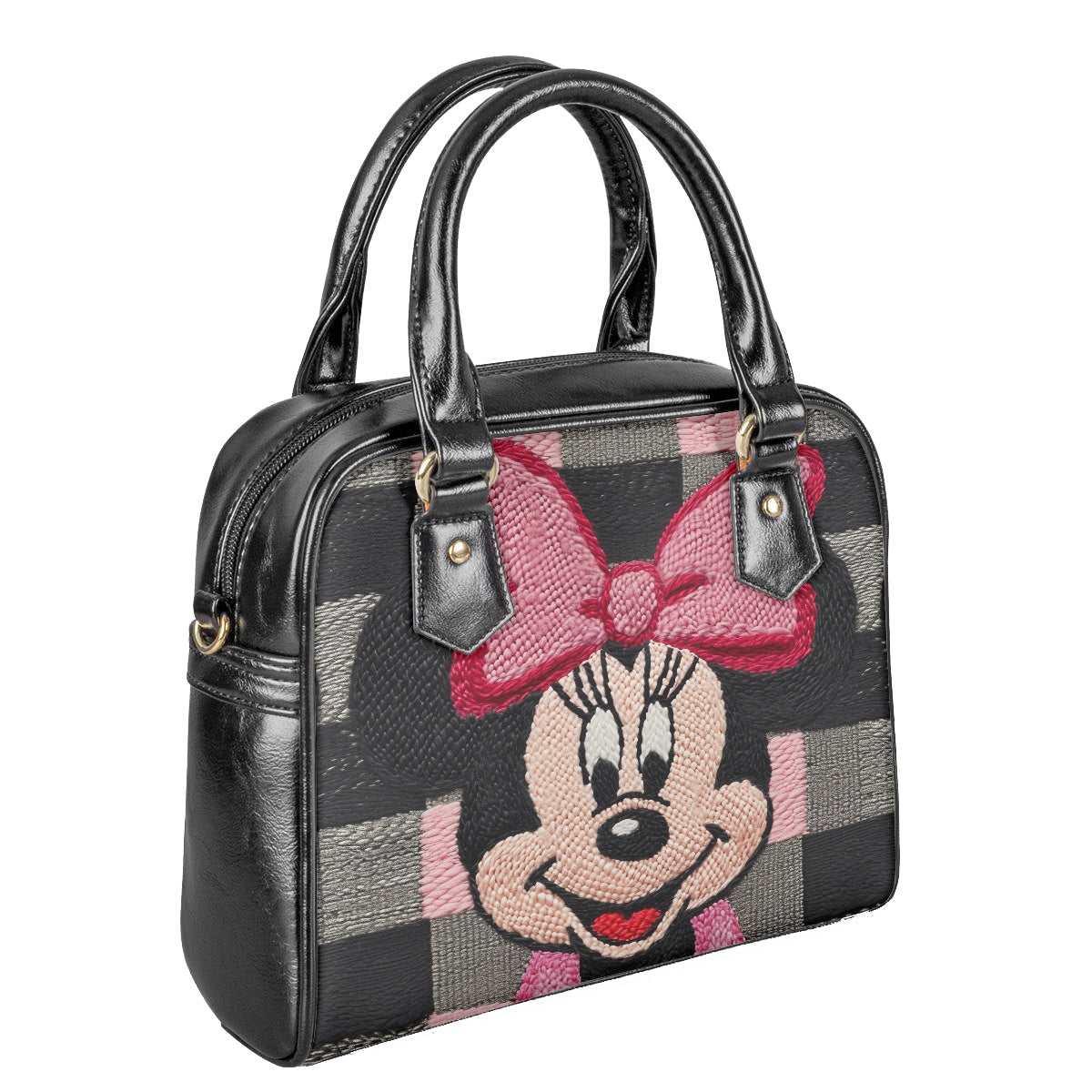 Mouse Plaid Bowler Bag