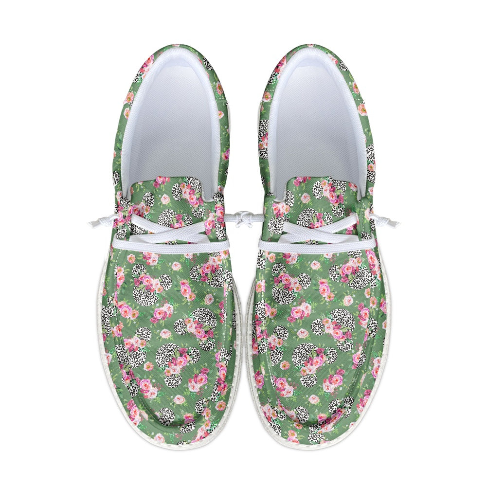 Floral Cheetah Green dude shoes