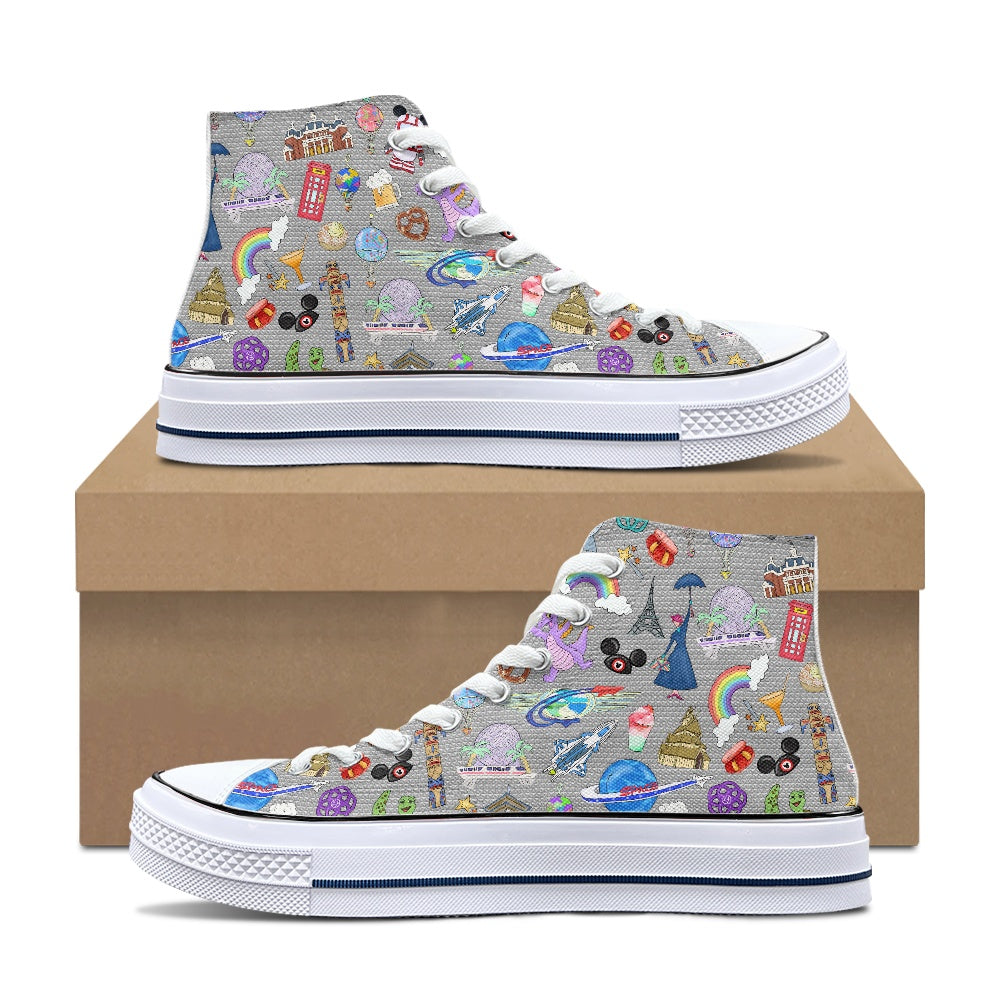 World Showcase High Top Canvas Shoes