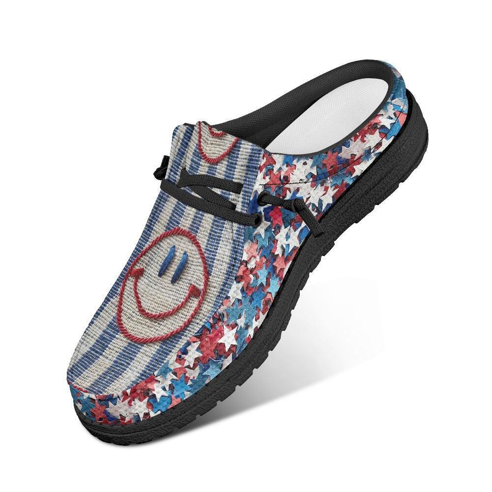 Patriotic Smiley MESH DUDE SHOES