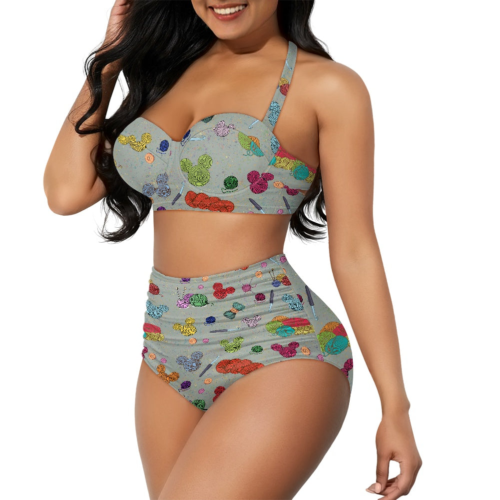 Mouse Yarn Two-piece Swimsuit