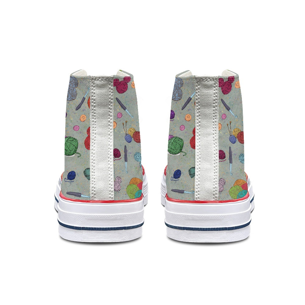 Mouse Yarn High Top Canvas Shoes