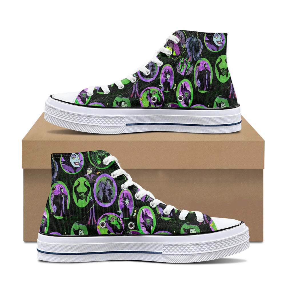 Evil Fairy Flames High Top Canvas Shoes