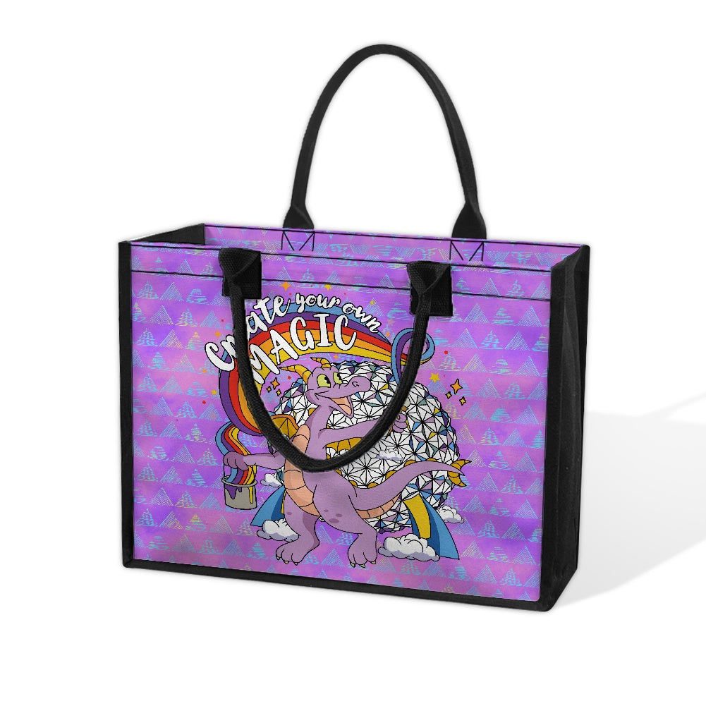 Purple Dragon Paint Tote bag(Double-sided Print )