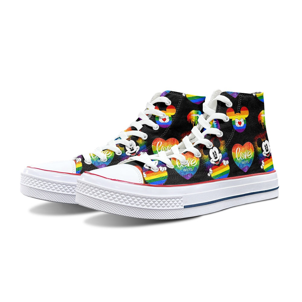 Mouse Pride High Top Canvas Shoes