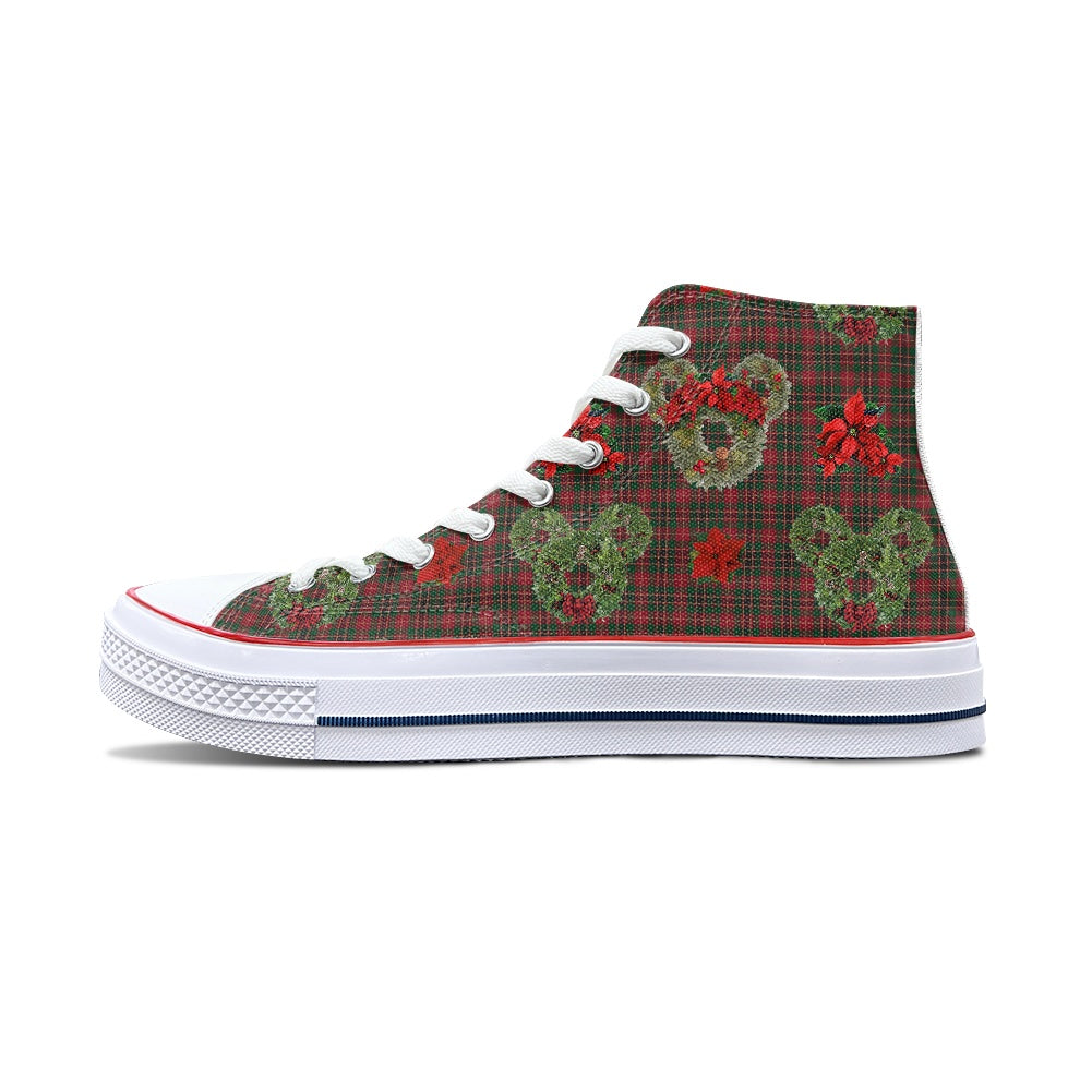 Christmas Wreaths High Top Canvas Shoes