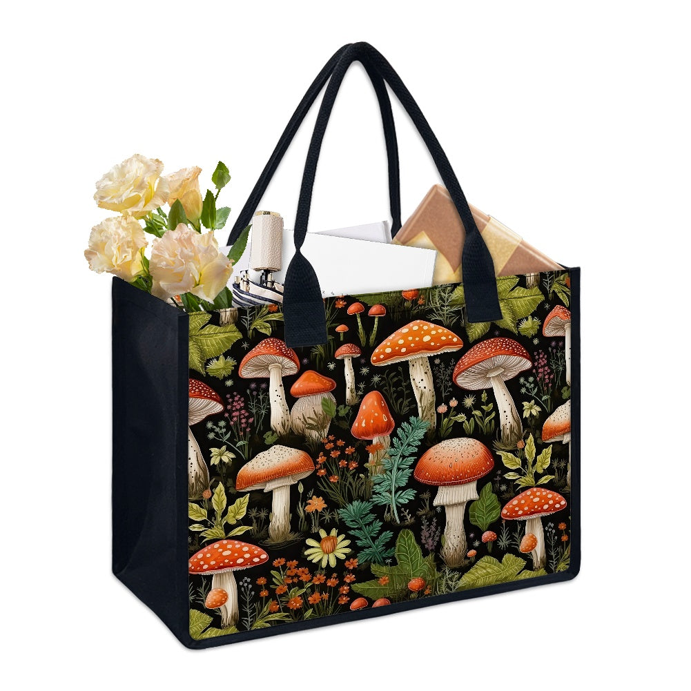 Burnt Orange Mushroom Tote bag(Double-sided Print )