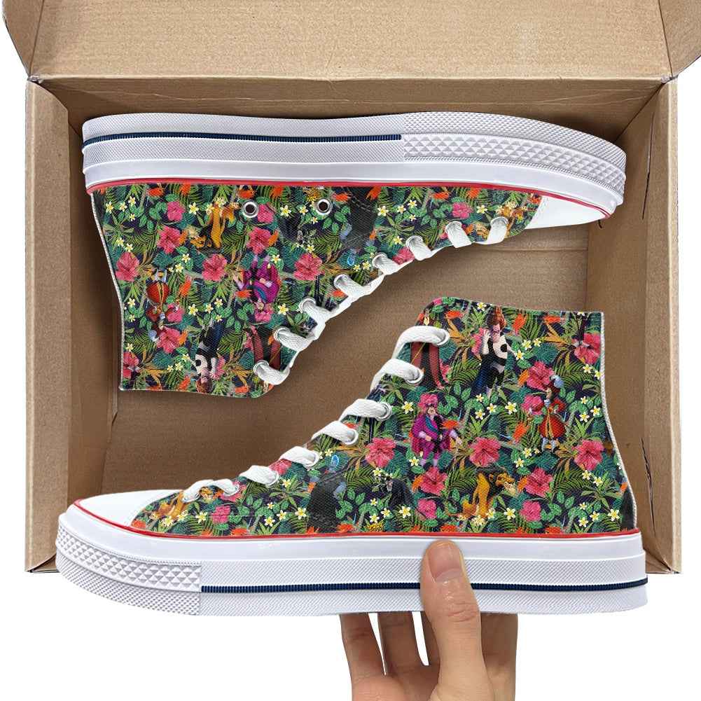 Tropical Male Villains High Top Canvas Shoes