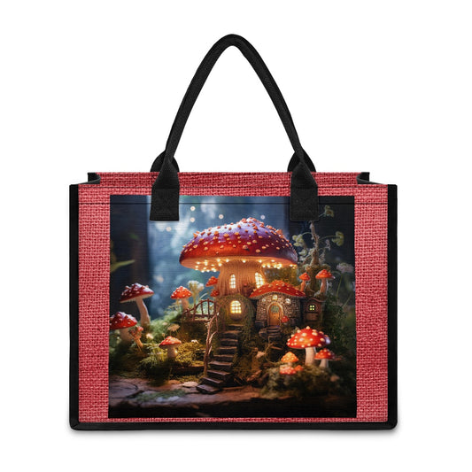 Mushroom Cottage Tote bag(Double-sided Print )