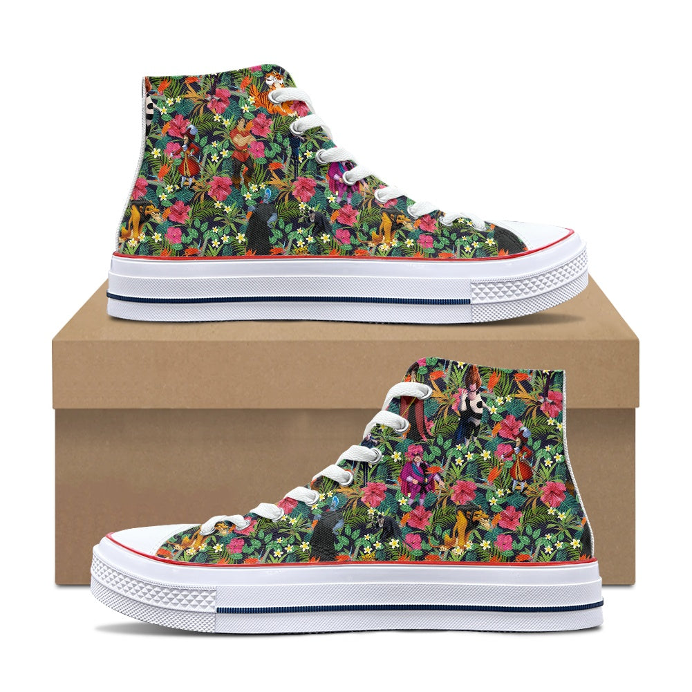 Tropical Male Villains High Top Canvas Shoes