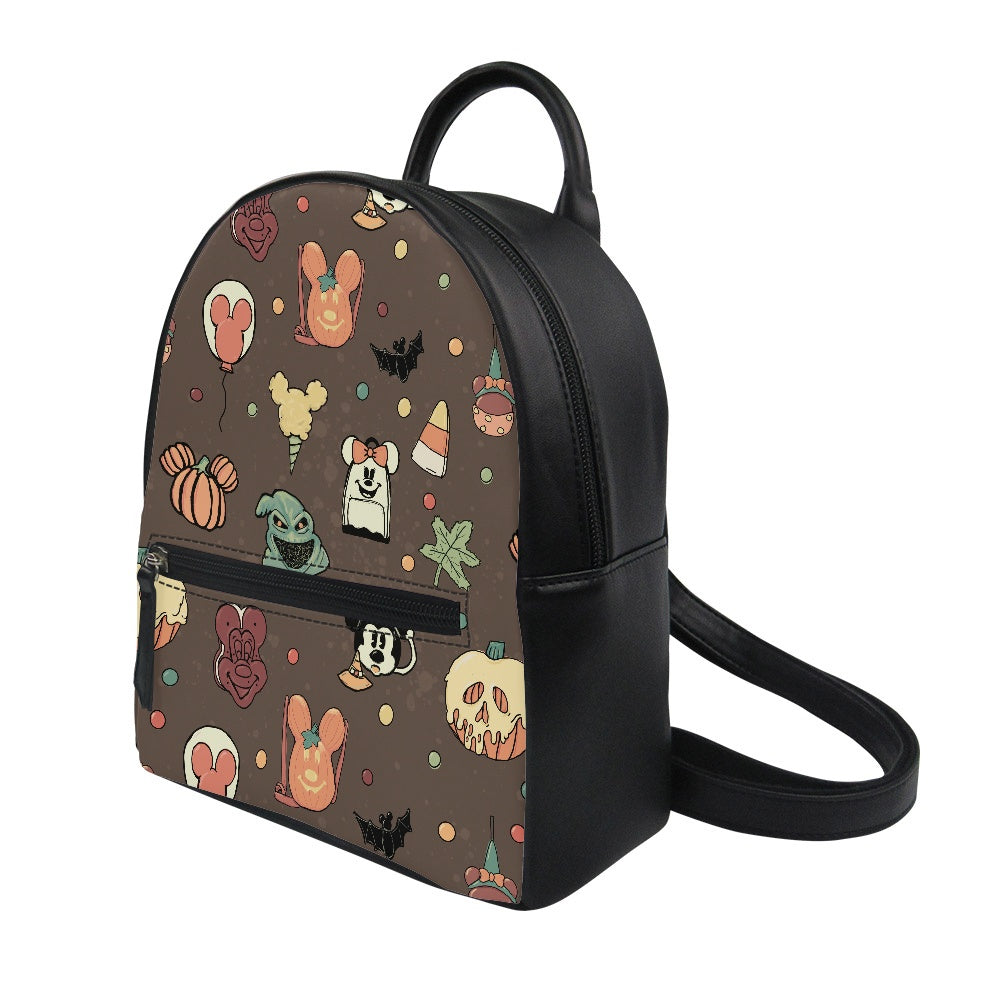 Boho Halloween Brown Small Backpack