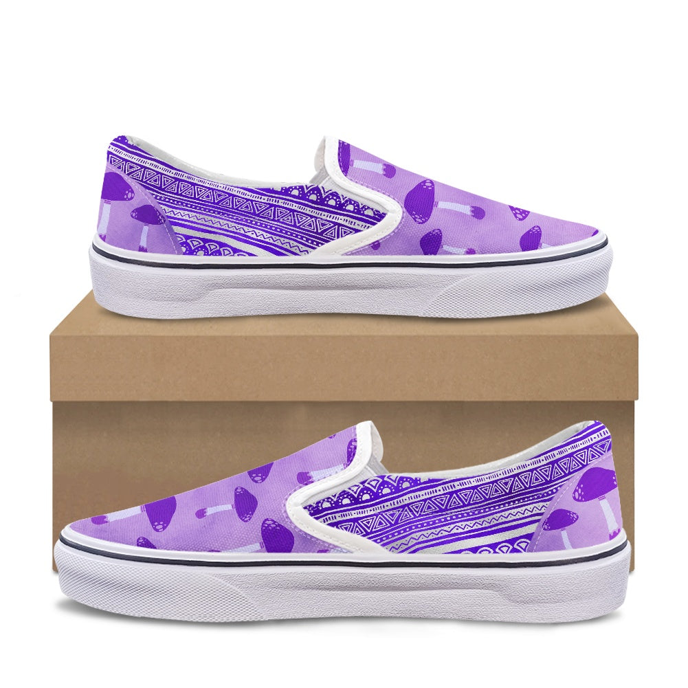 Purple Mushrooms Pedal canvas shoes for Adult