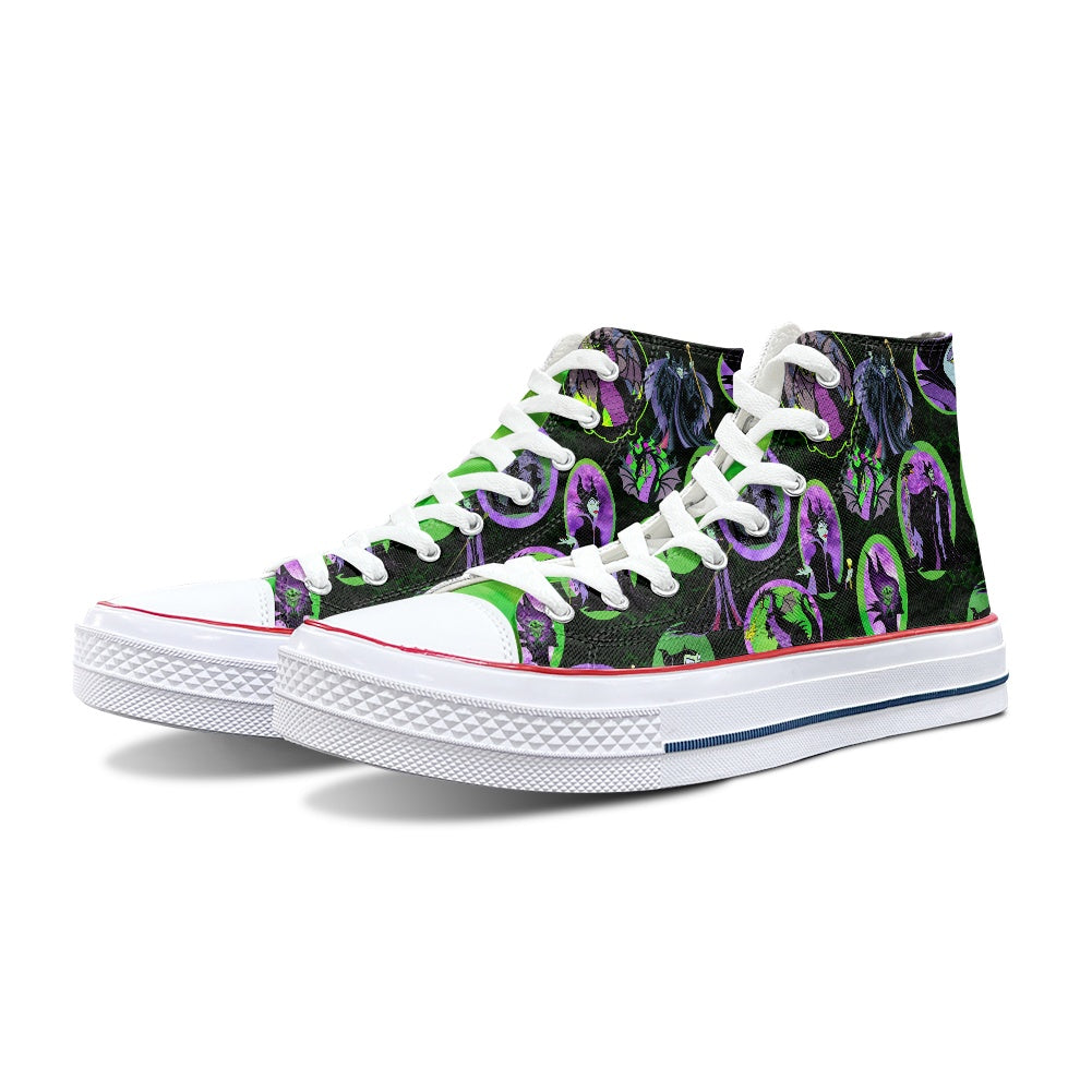 Evil Fairy Flames High Top Canvas Shoes