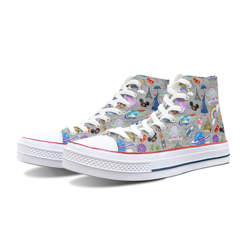 World Showcase High Top Canvas Shoes