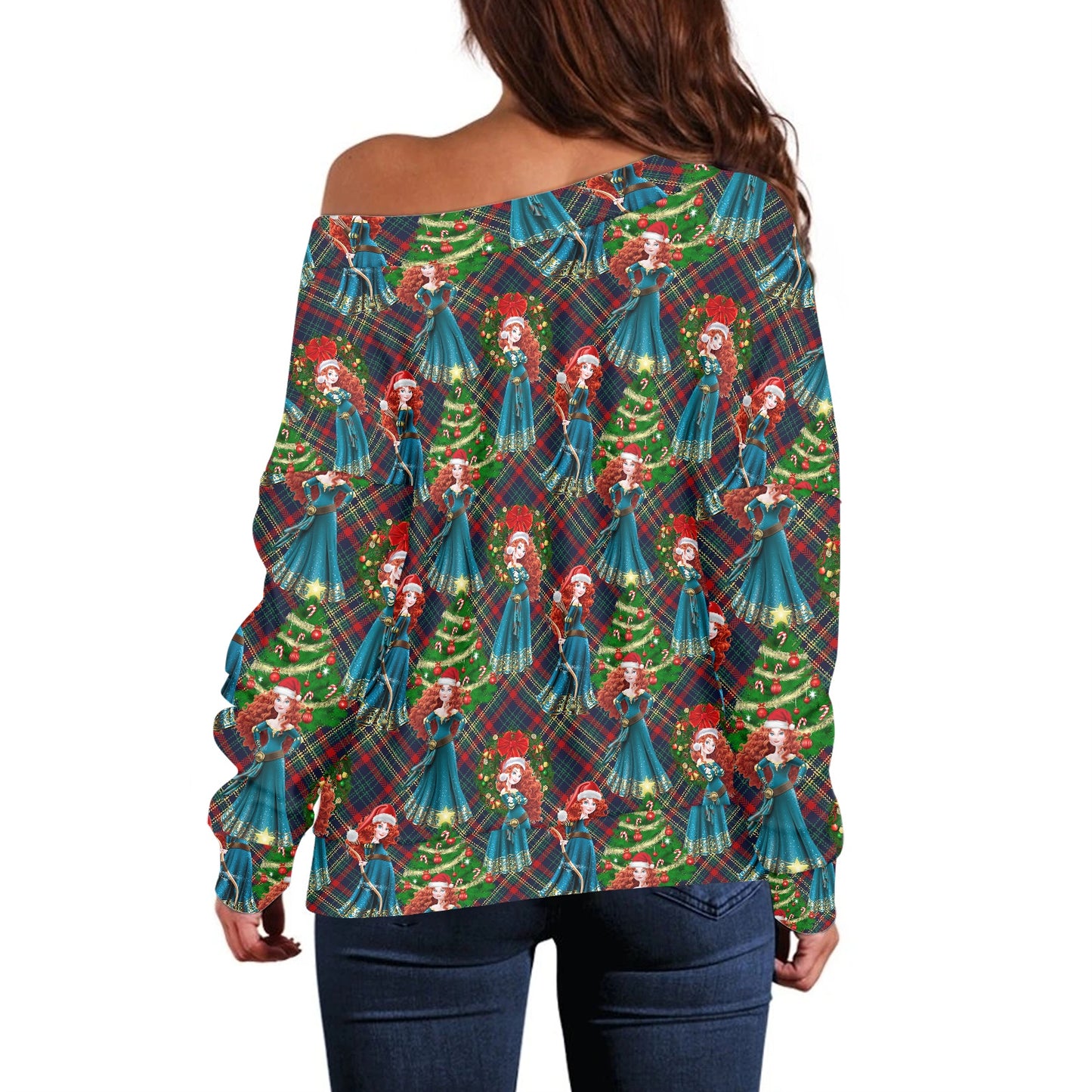 Scottish Christmas Women's one-shoulder top