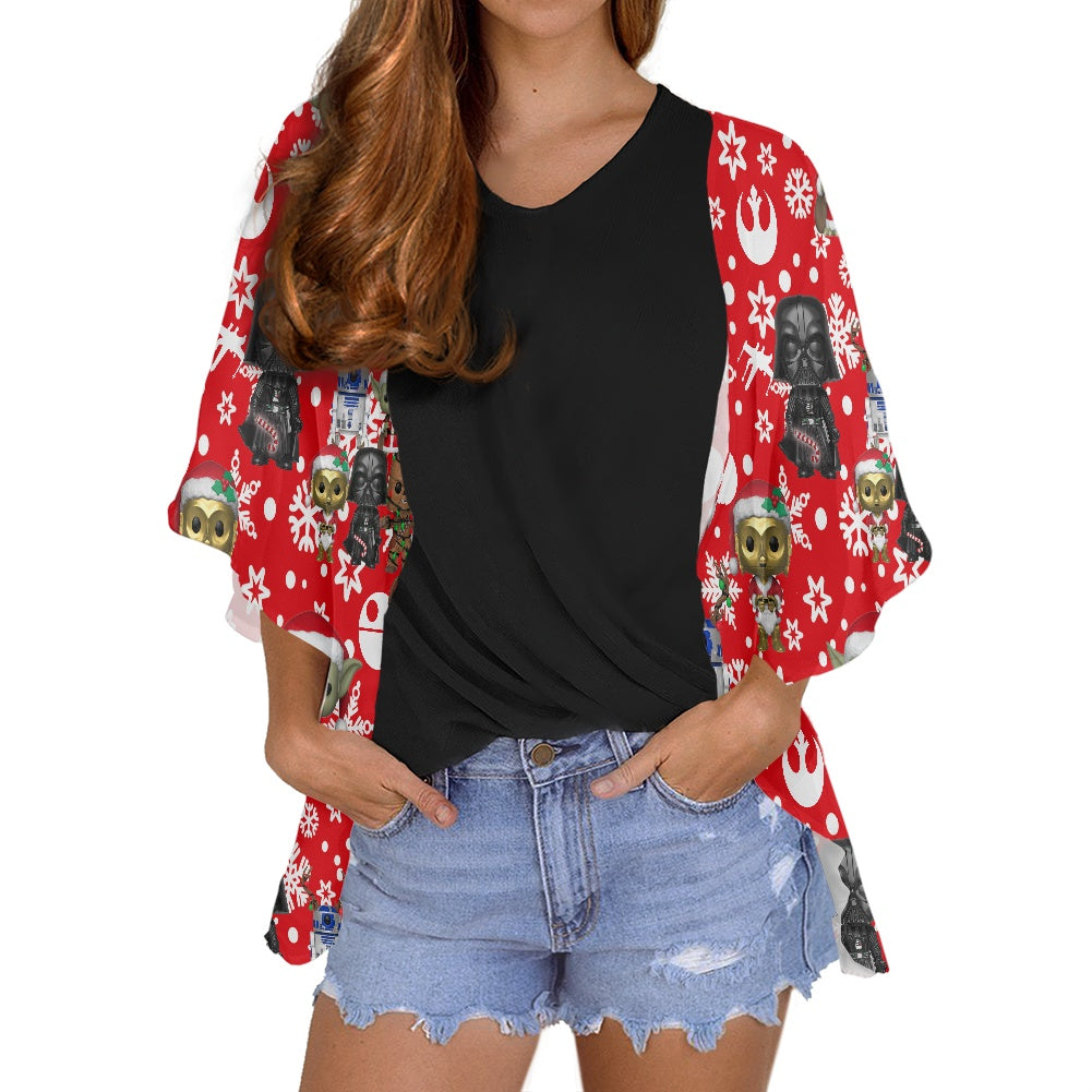 SW Pop Christmas Women's cardigan chiffon shirt