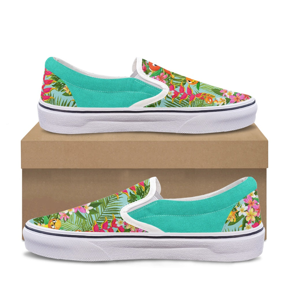 Tropical Orange Bird Pedal canvas shoes for Adult