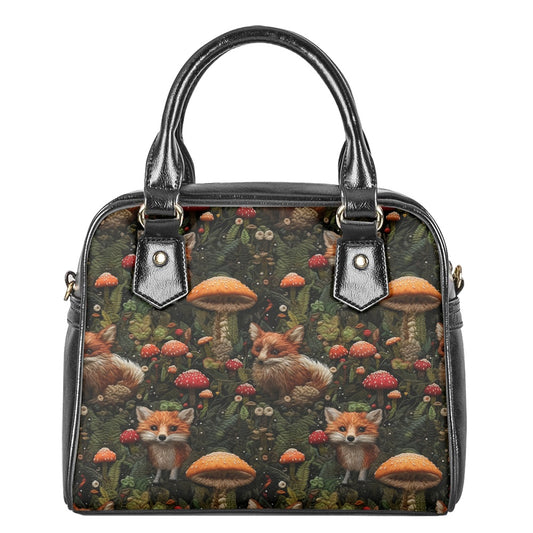 Fox and Mushrooms Bowler Bag