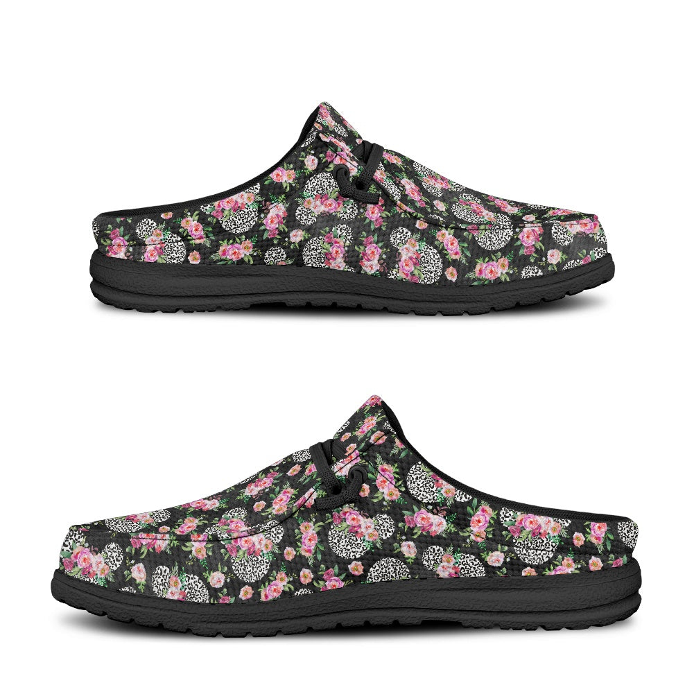 Floral Cheetah Black MESH DUDE SHOES