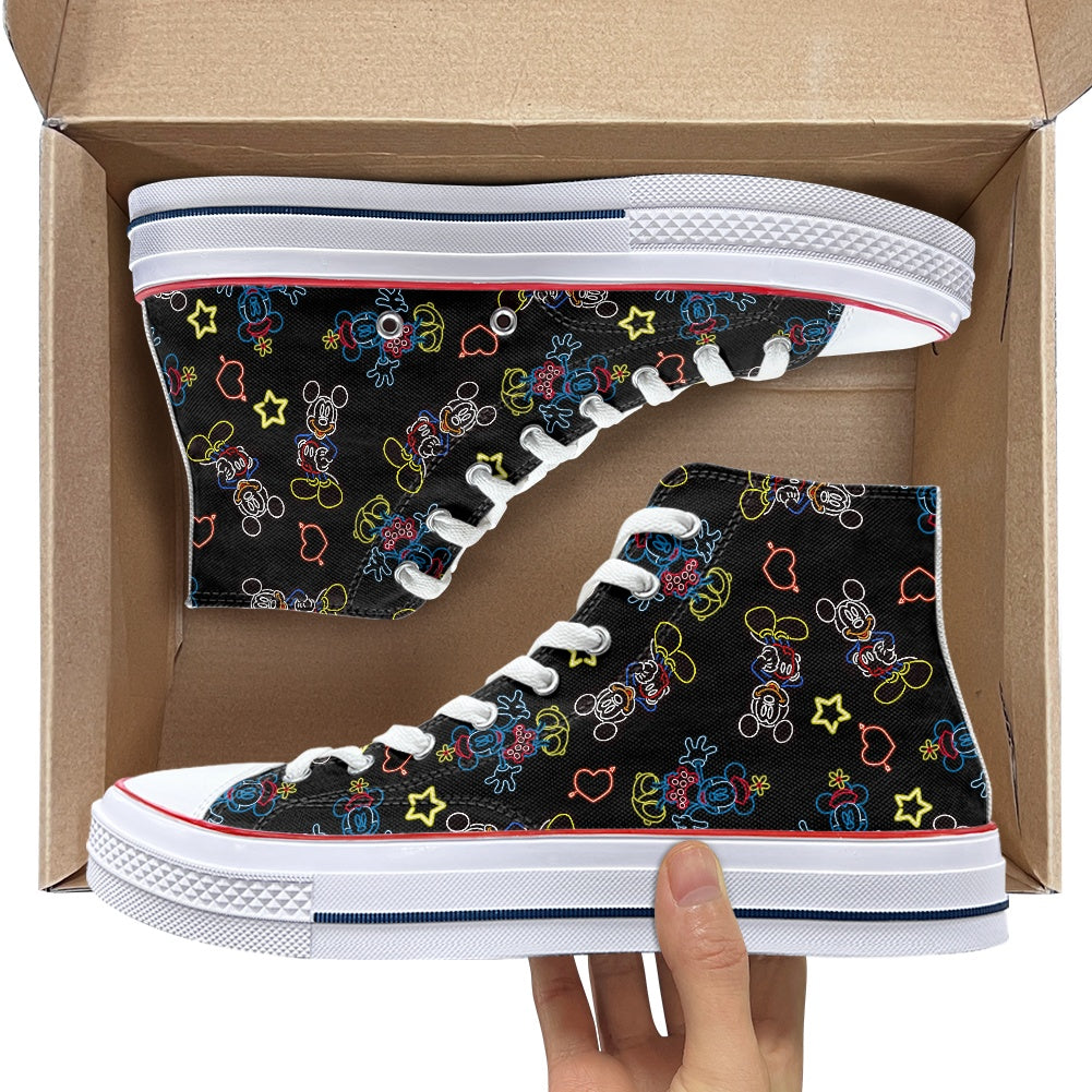 Neon Mouse High Top Canvas Shoes