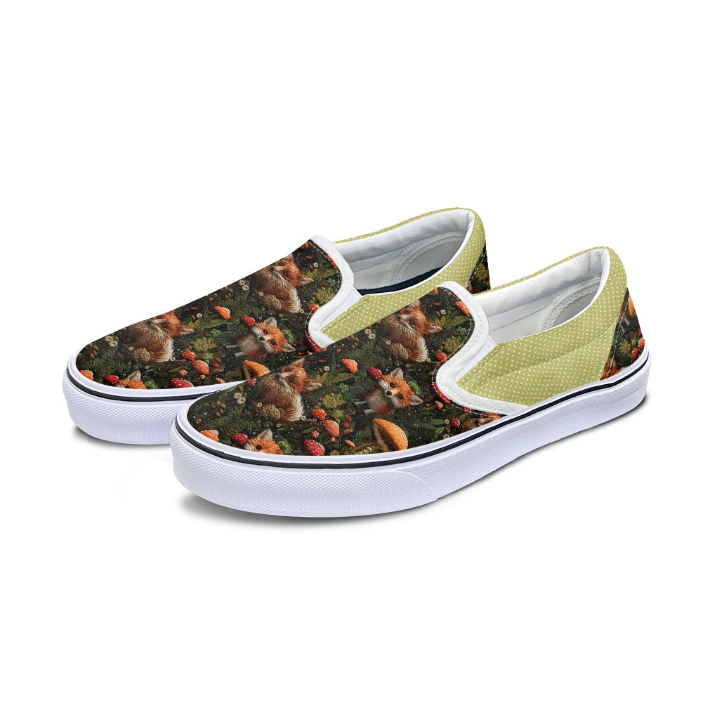 Fox and Mushrooms Pedal canvas shoes for Adult