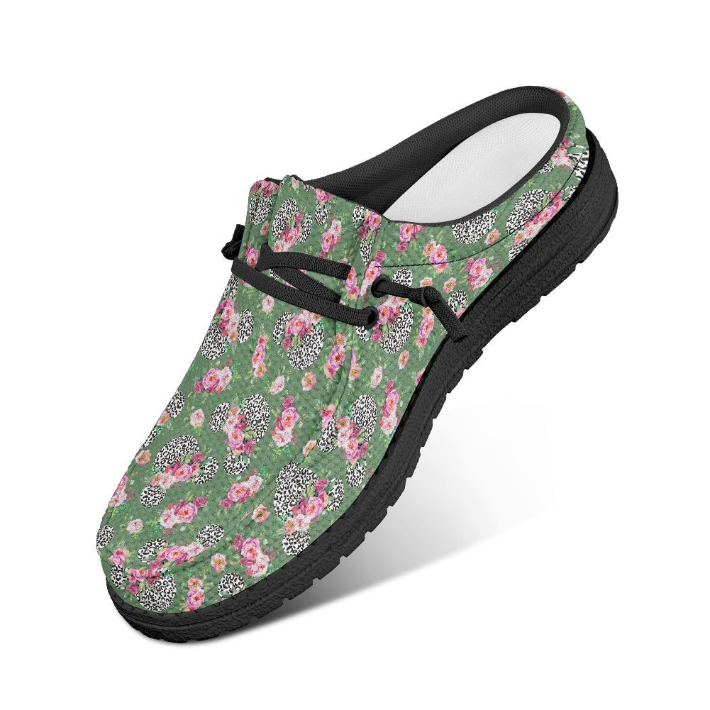 Floral Cheetah Green MESH DUDE SHOES