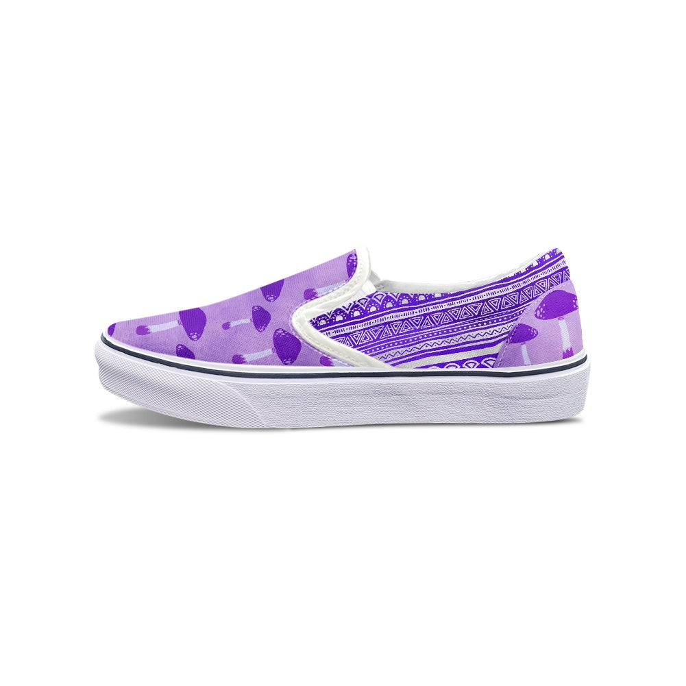 Purple Mushrooms Pedal canvas shoes for Adult