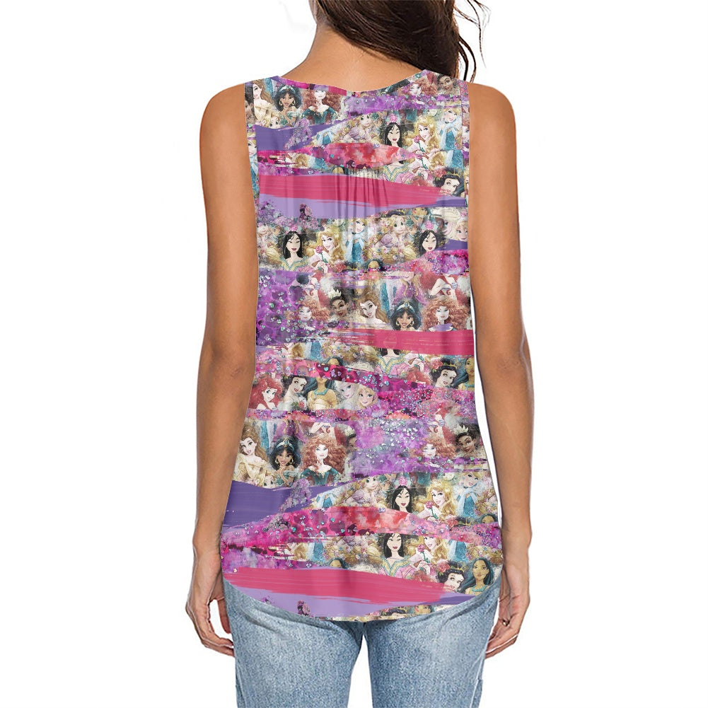 Princess Brush Women's Sleeveless V-Neck Top