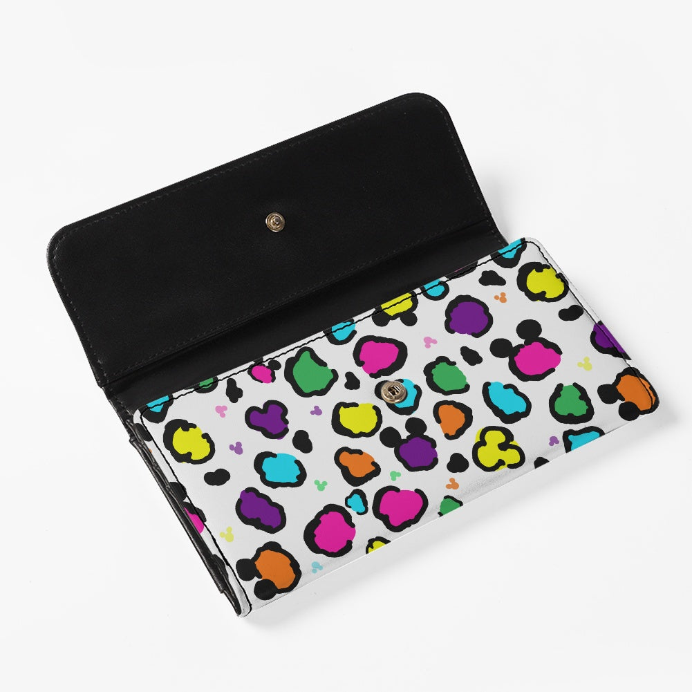 Neon Spots Long Folding Wallet