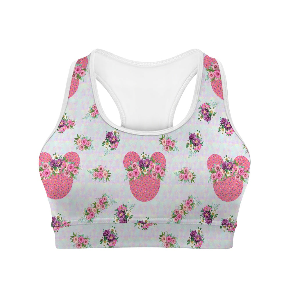 Pink Floral Crown Women's Sports Vest