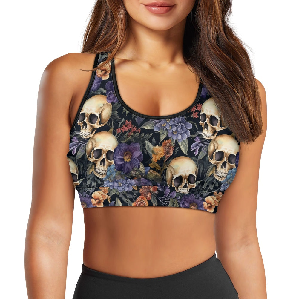 Floral Skulls Women's Sports Vest