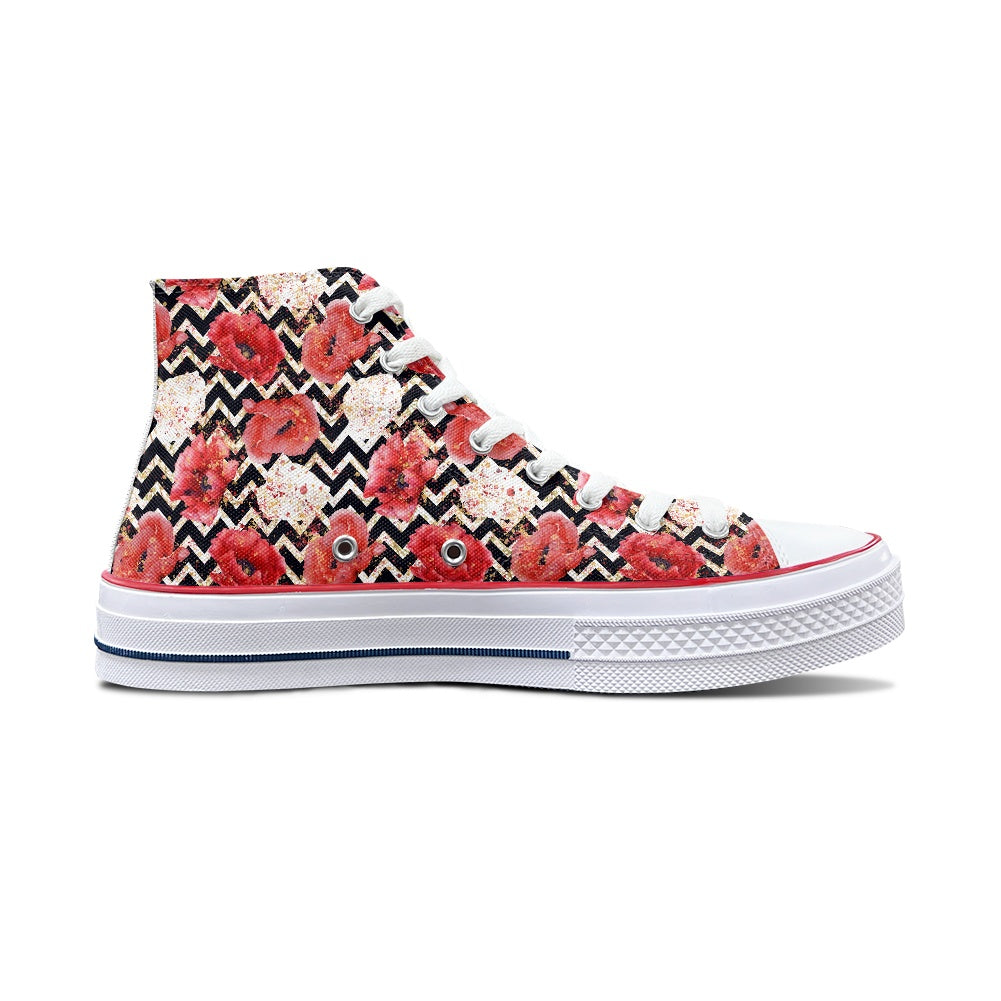 Poppy Chevron High Top Canvas Shoes