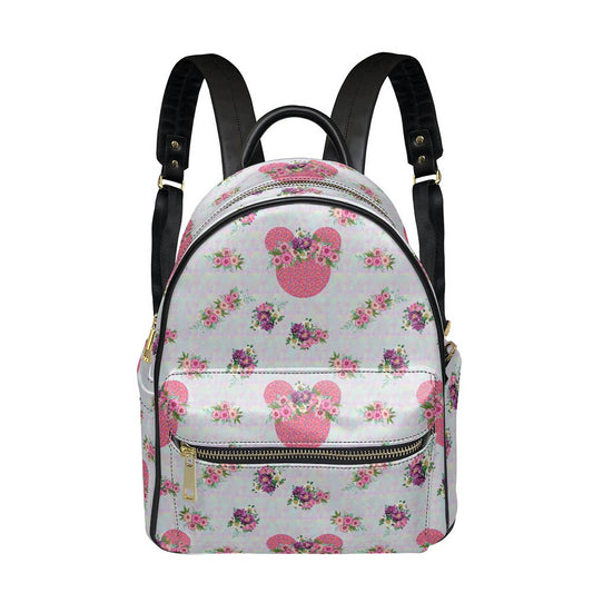 Pink Floral Crown Casual Backpack for women