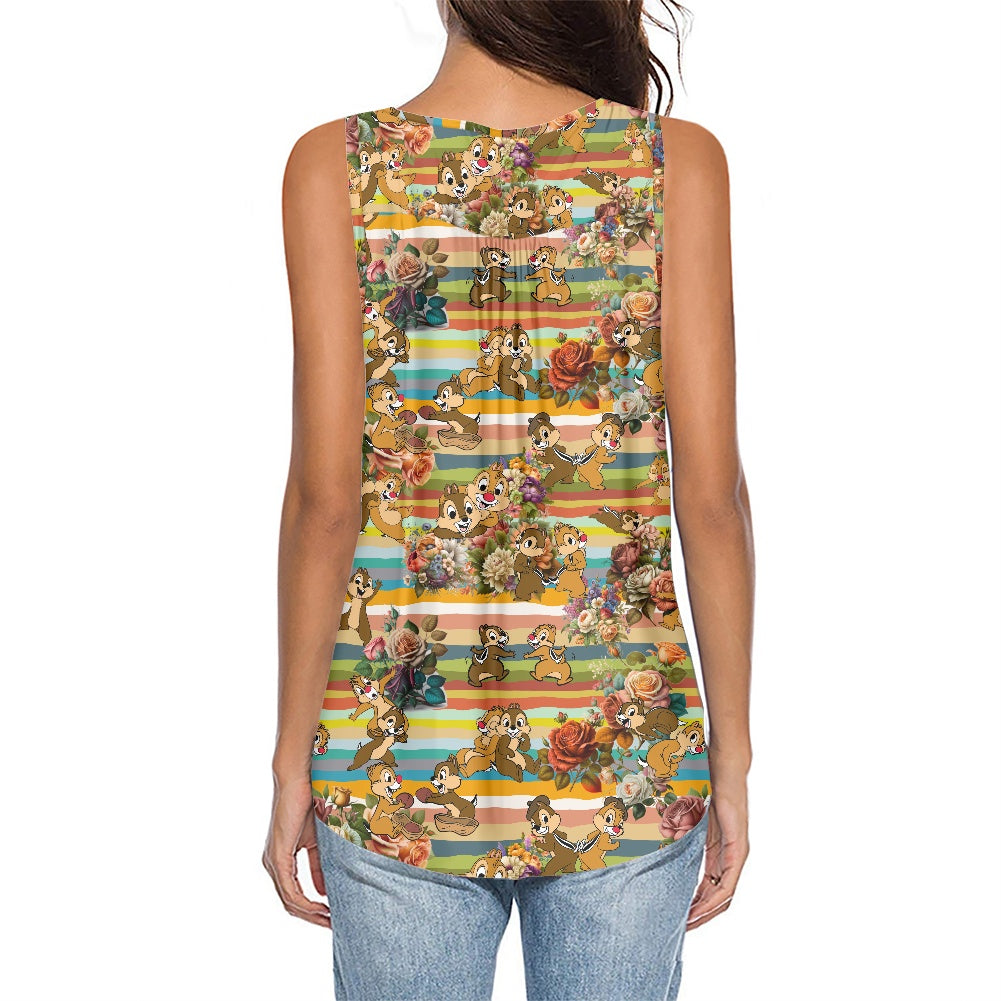 Chipmunks Women's Sleeveless V-Neck Top