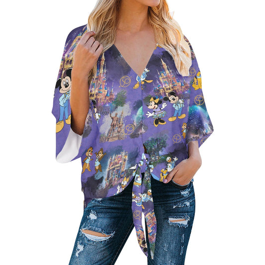 50th Friends Women‘s’ V-neck Streamers Blouse