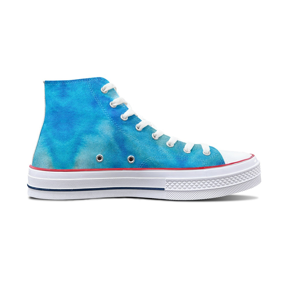 Blue Tie Dye iHigh Top Canvas Shoes