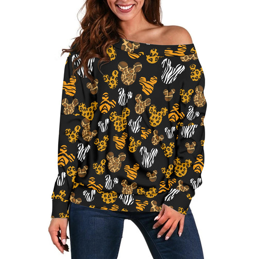 Safari Ears Women's one-shoulder top