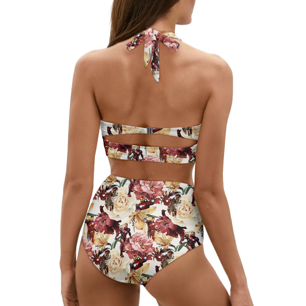 Floral Iron Two-piece Swimsuit